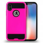 Wholesale iPhone X (Ten) Armor Hybrid Case (Hot Pink)